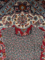 Vintage Micro Floral Print Square Neck Dress - M