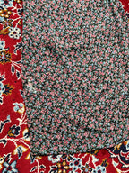 Vintage Micro Floral Print Square Neck Dress - M