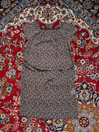 Vintage Micro Floral Print Square Neck Dress - M
