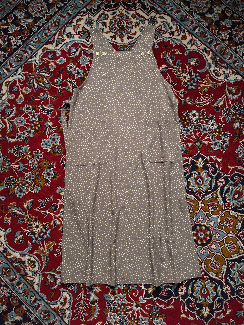 SHERIDAN Vintage Celestial Star Moon Print Grey Dress - L