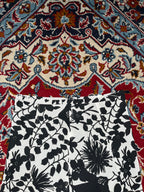 Vintage Black White Floral Chiffon Skirt - 28