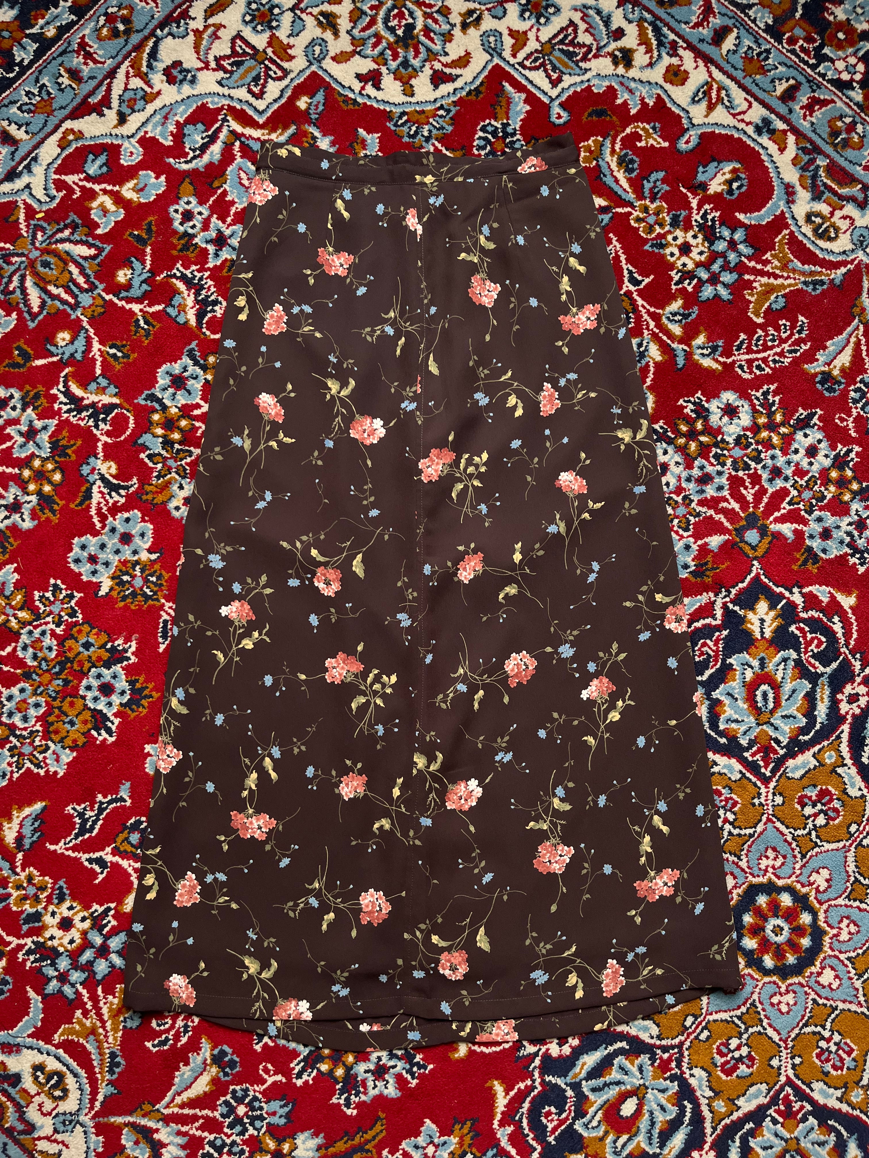 Vintage Japanese Floral Chiffon Skirt - 26