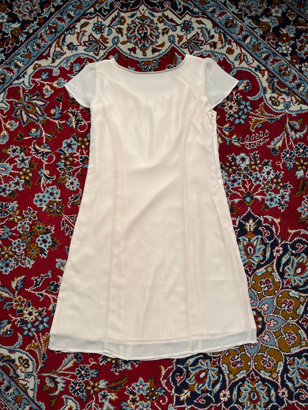 Vintage Japanese Silk Touch Pale Pink Dress - M