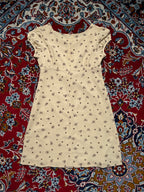 Vintage Japanese Floral Ditsy Beige Dress - M
