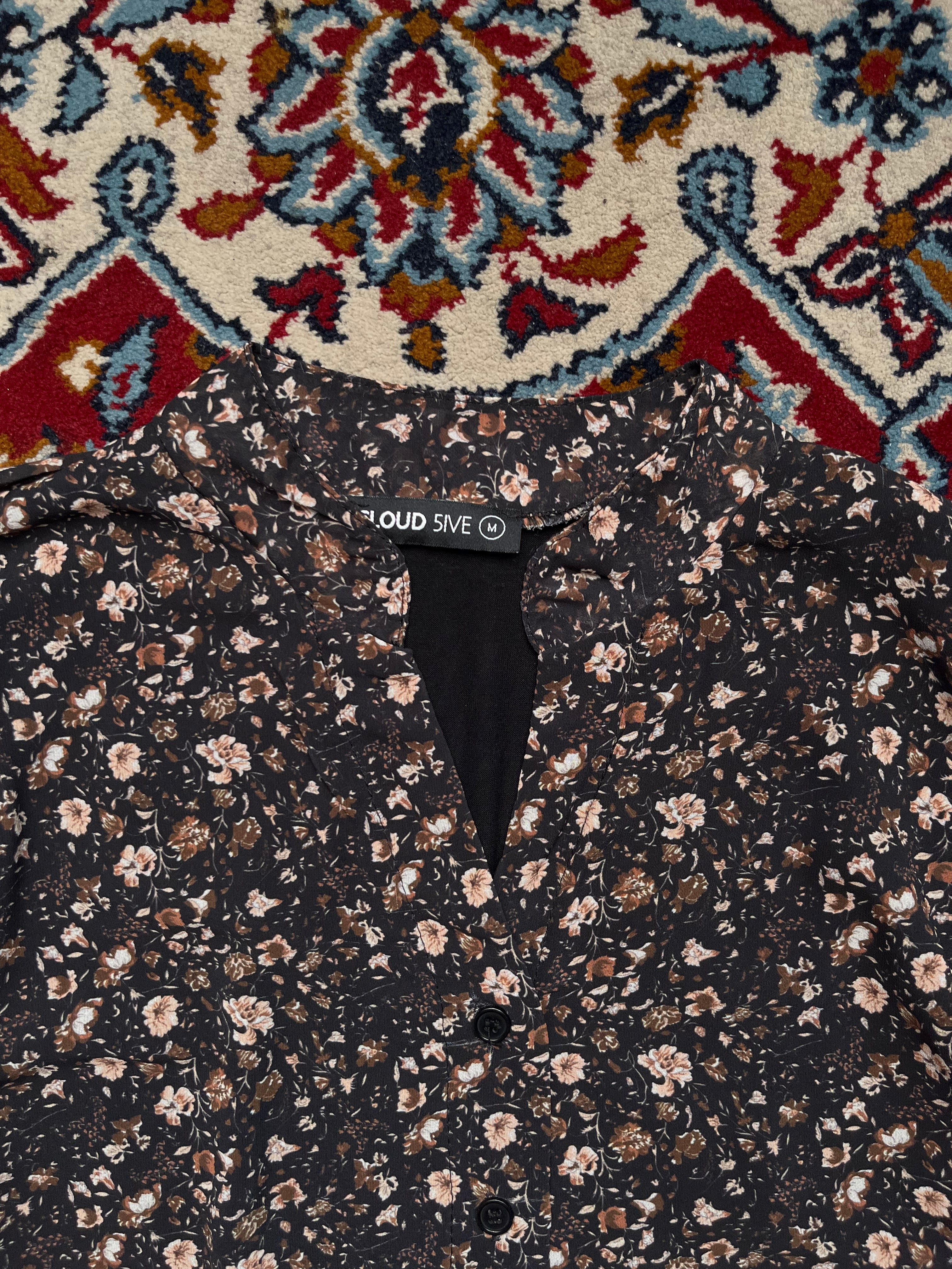 CLOUD 5IVE Womens Floral V-Neck Dress - M