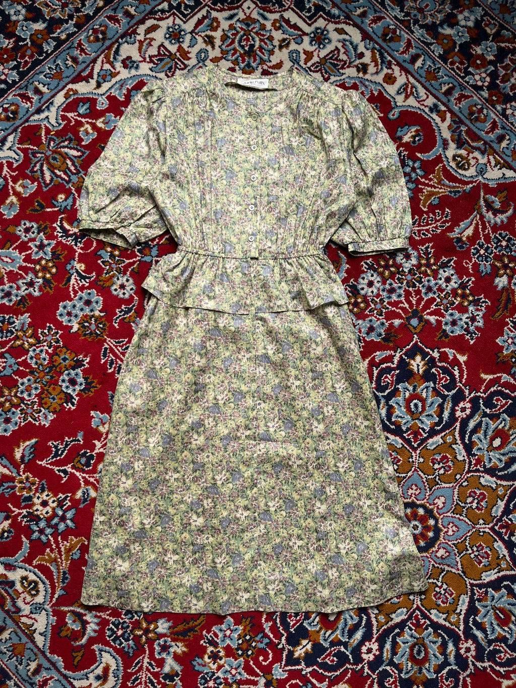 Junefum ONWARD Vintage Japanese Floral Puff Dress - M