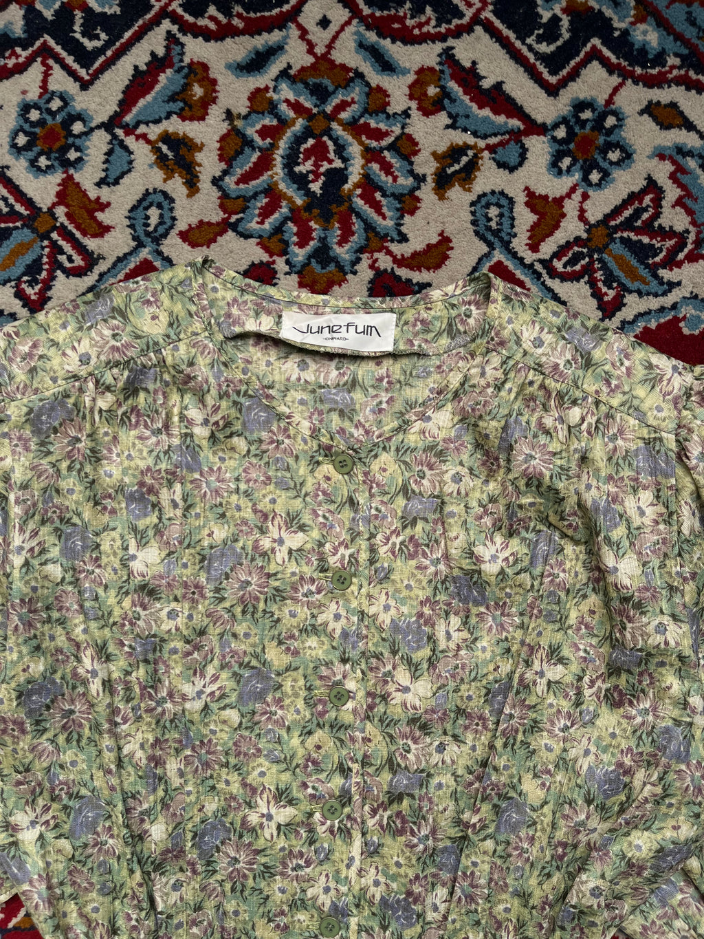 Junefum ONWARD Vintage Japanese Floral Puff Dress - M