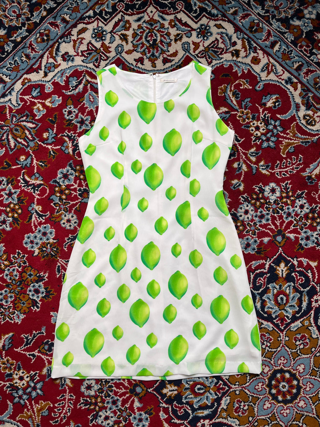 Fabriarno Vintage Lime Fruit Graphic Print Sleeveless Dress - S
