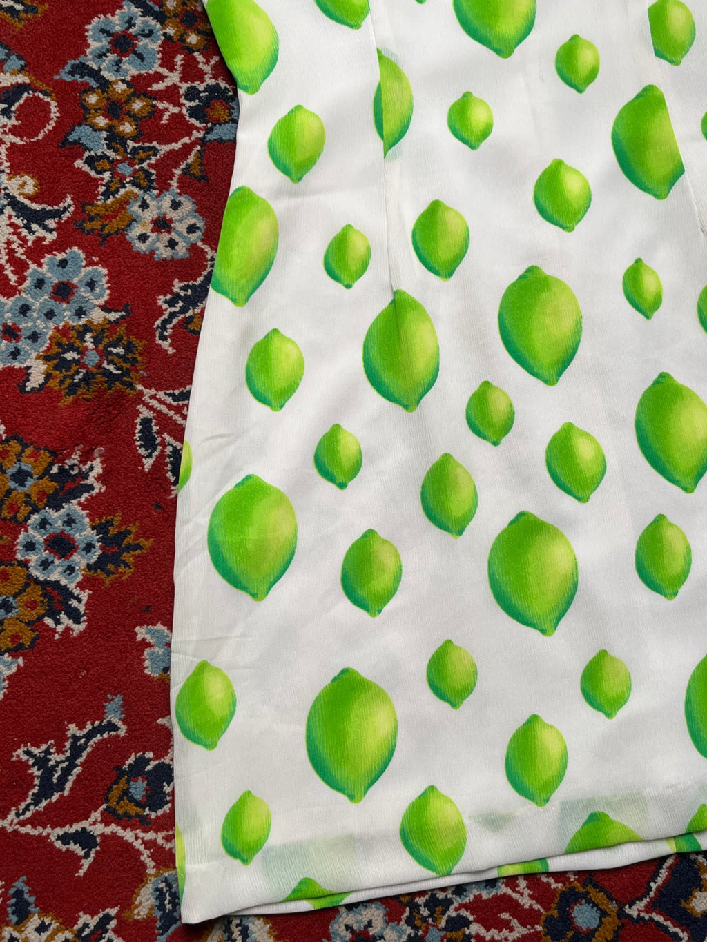 Fabriarno Vintage Lime Fruit Graphic Print Sleeveless Dress - S