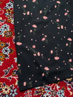 VANT Vintage Floral Print BLACK Skirt - 24