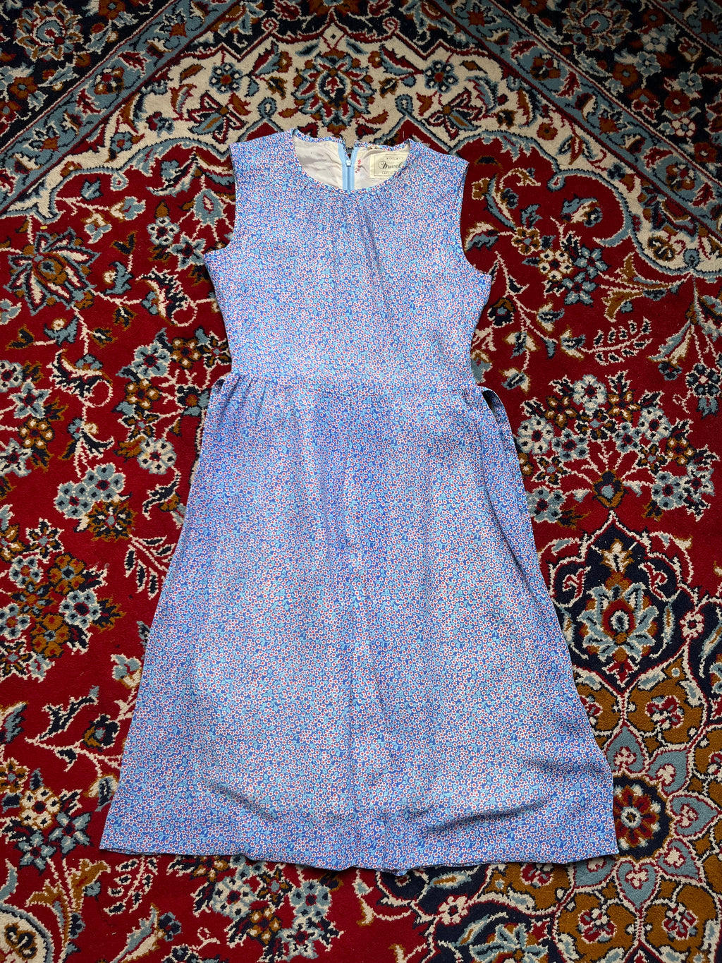 Vintage Nuvelive Ditsy Floral Print Sleeveless Dress - S