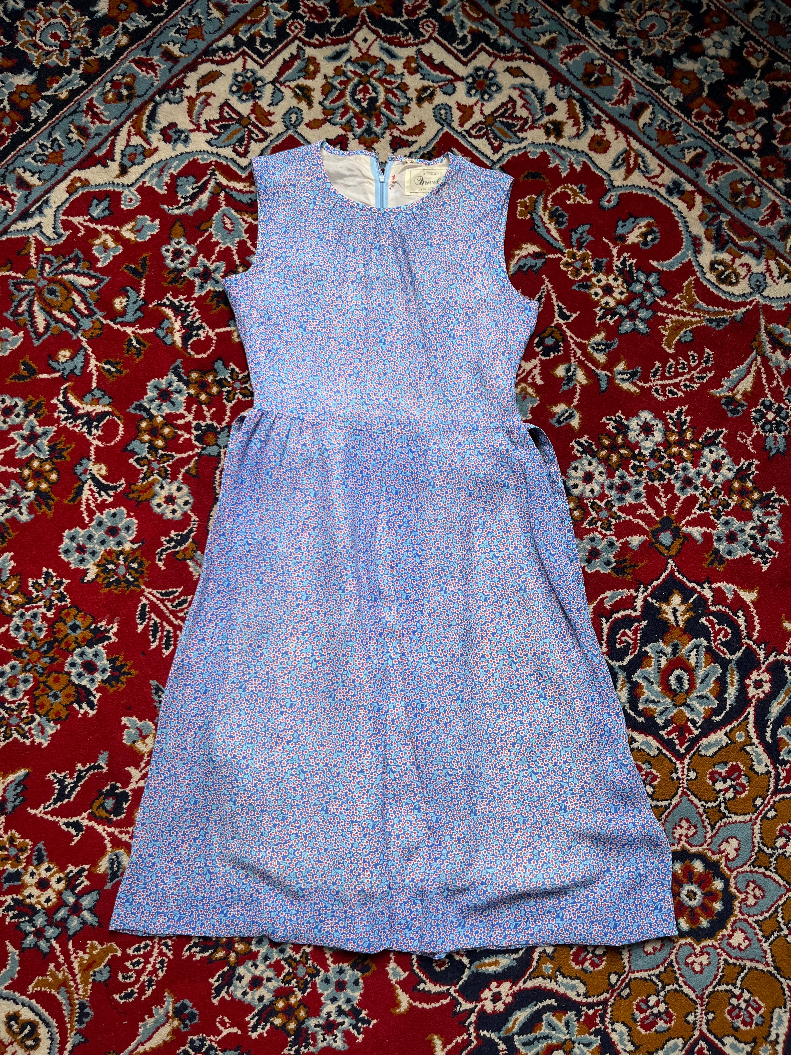 Vintage Nuvelive Ditsy Floral Print Sleeveless Dress - S