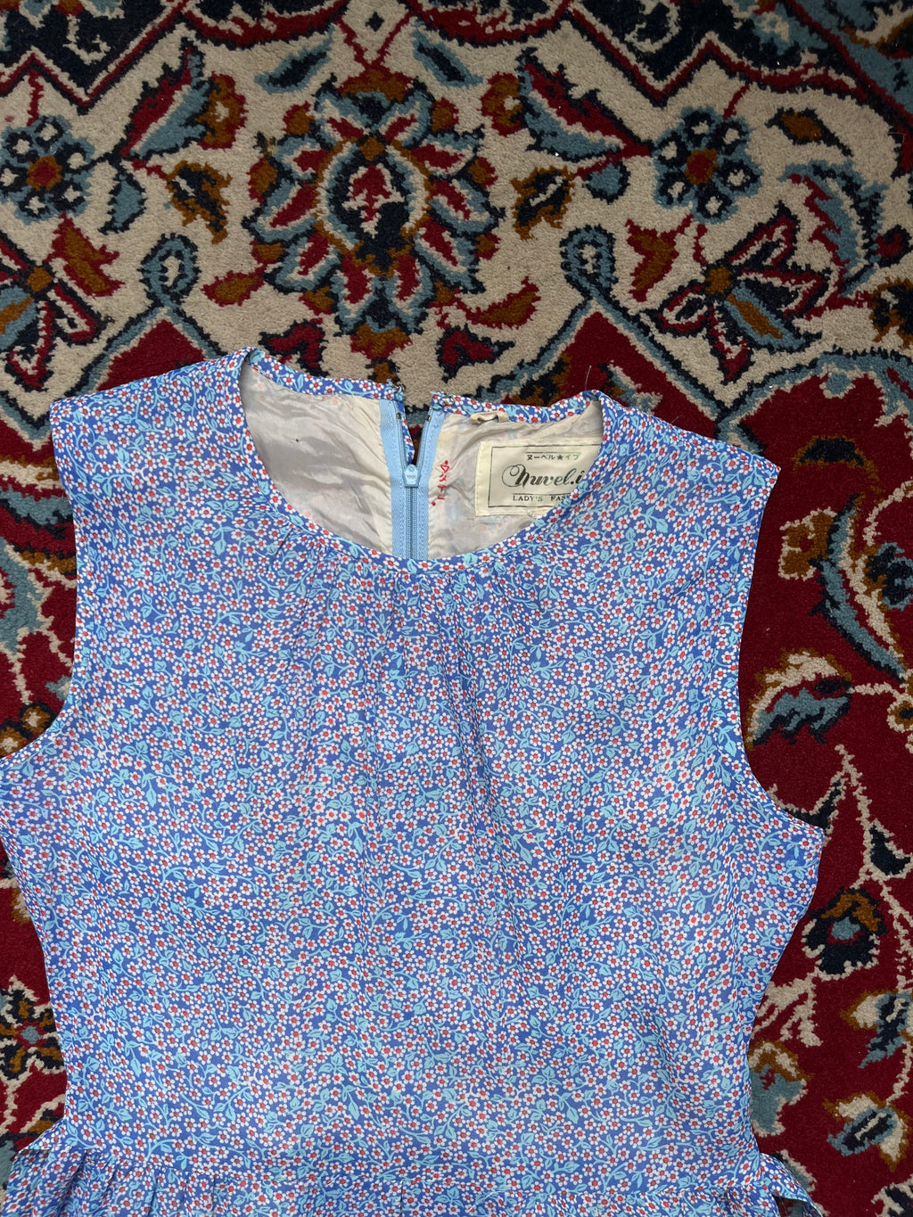 Vintage Nuvelive Ditsy Floral Print Sleeveless Dress - S