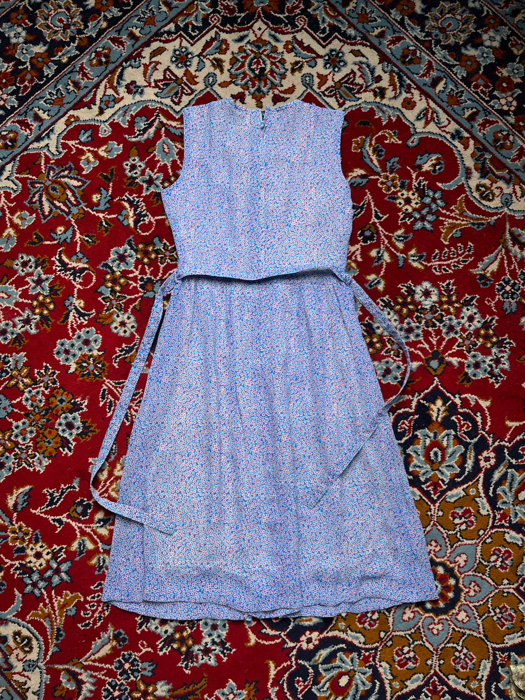 Vintage Nuvelive Ditsy Floral Print Sleeveless Dress - S