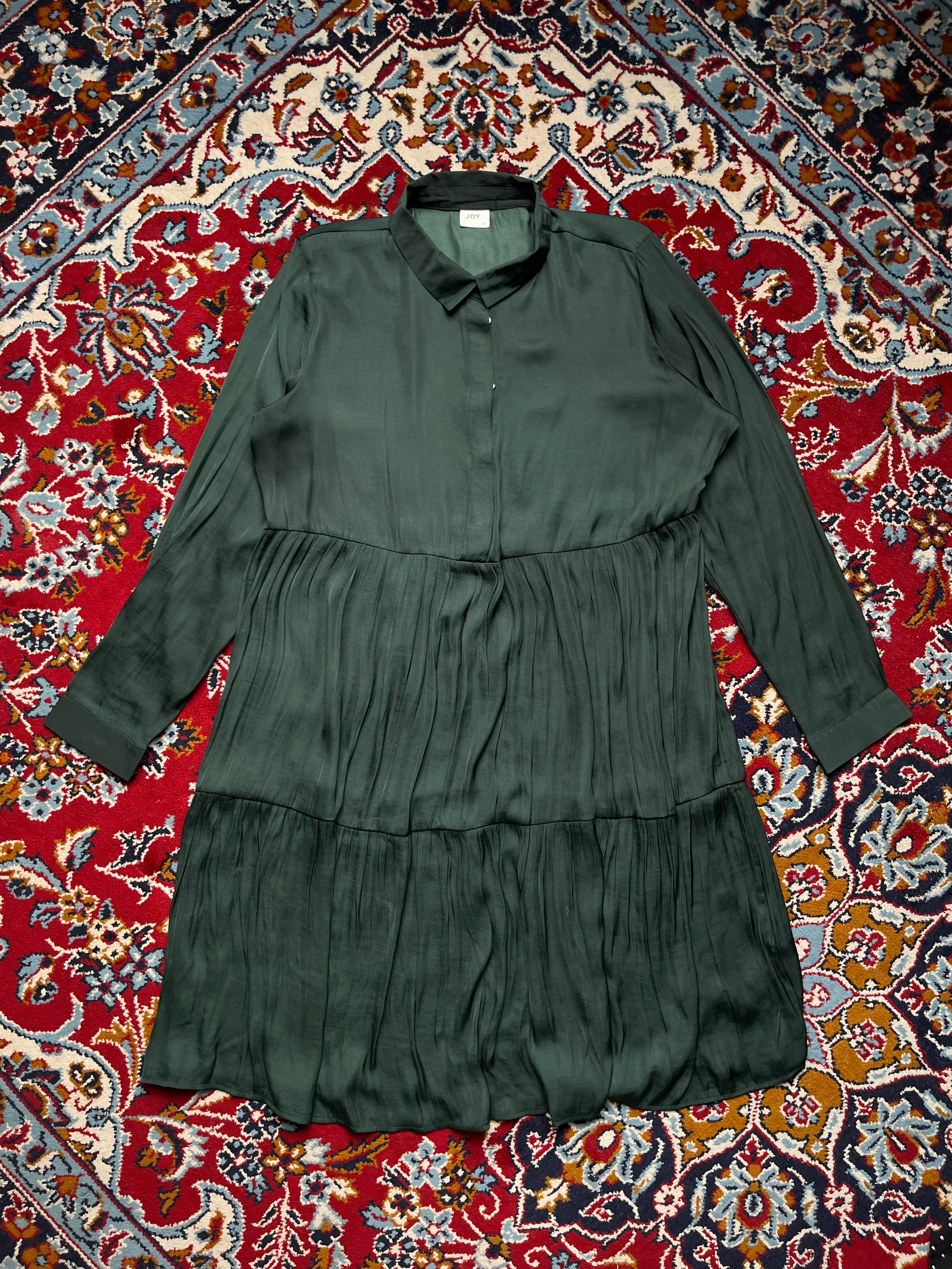 Jacqueline de Yong JDY Green Tiered Dress - L
