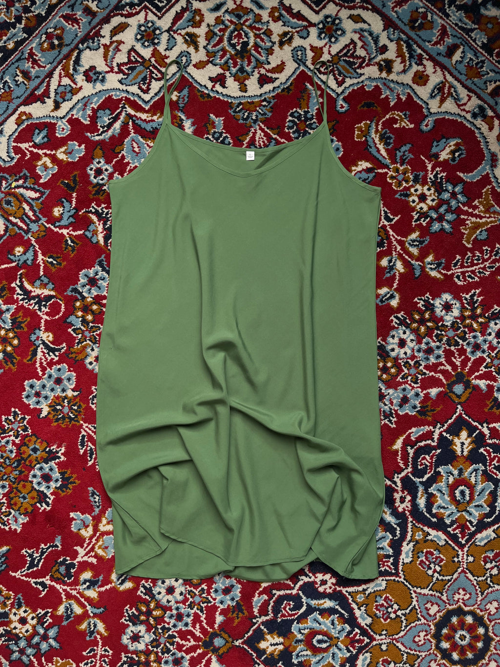 UNIQLO Green V-Neck Cami Dress - M