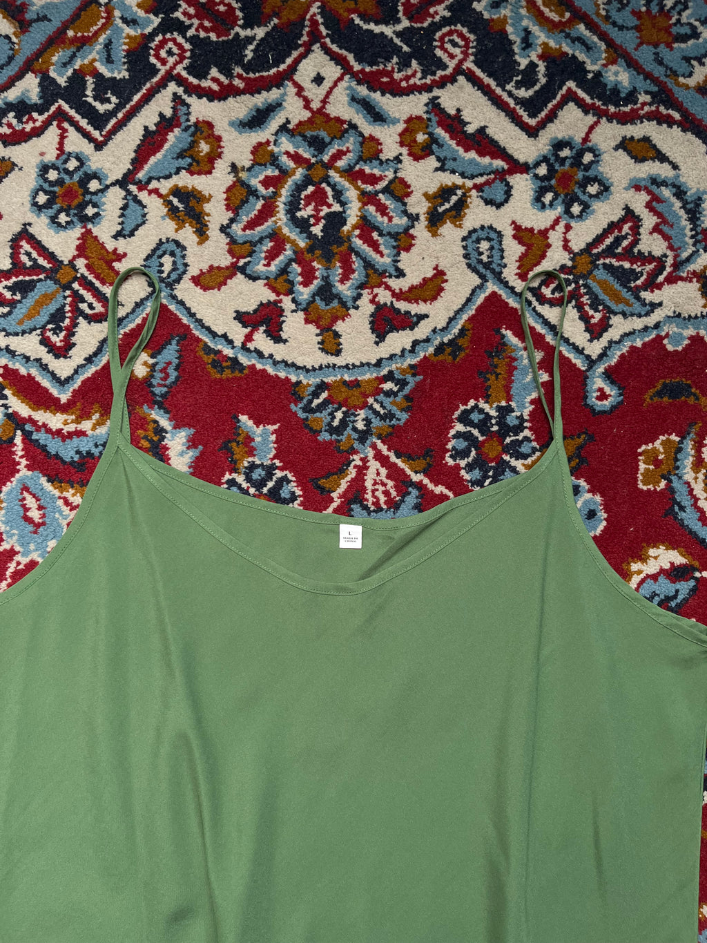 UNIQLO Green V-Neck Cami Dress - M