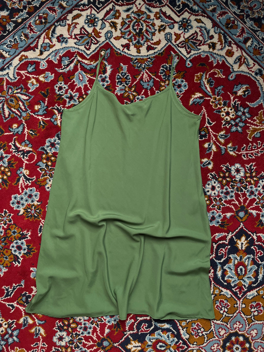 UNIQLO Green V-Neck Cami Dress - M