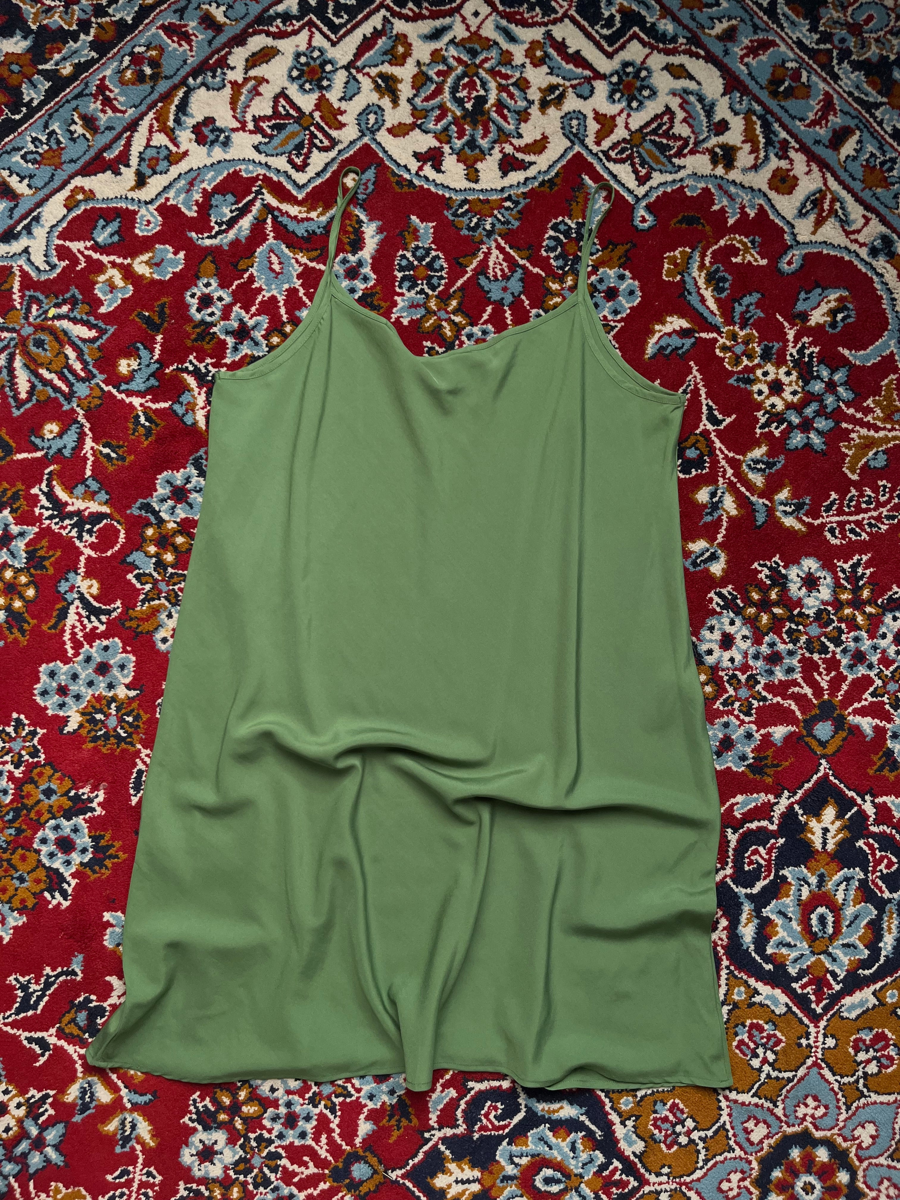 UNIQLO Green V-Neck Cami Dress - M