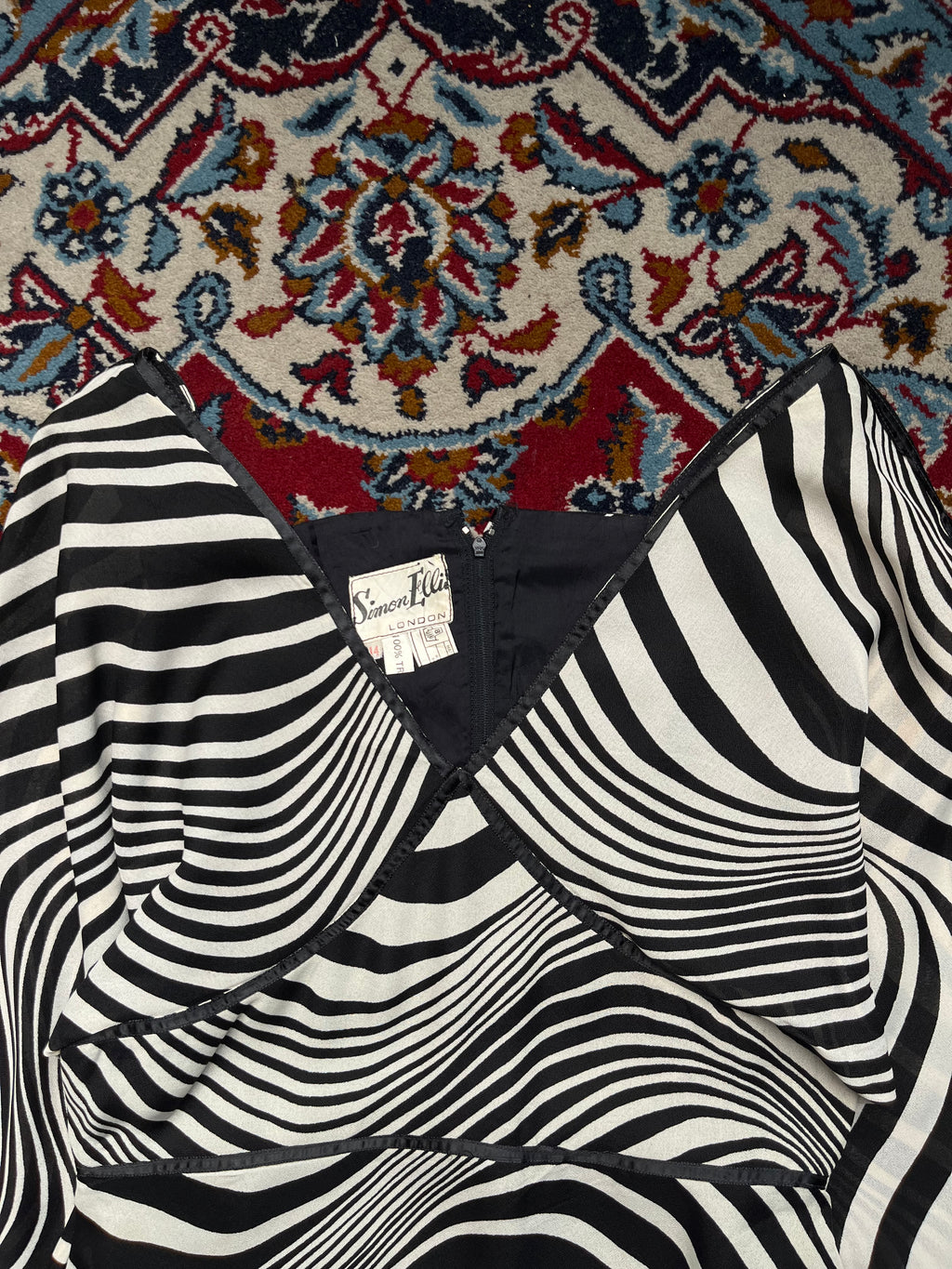 Vintage Simon Ellis London Zebra Stripe Dress - S