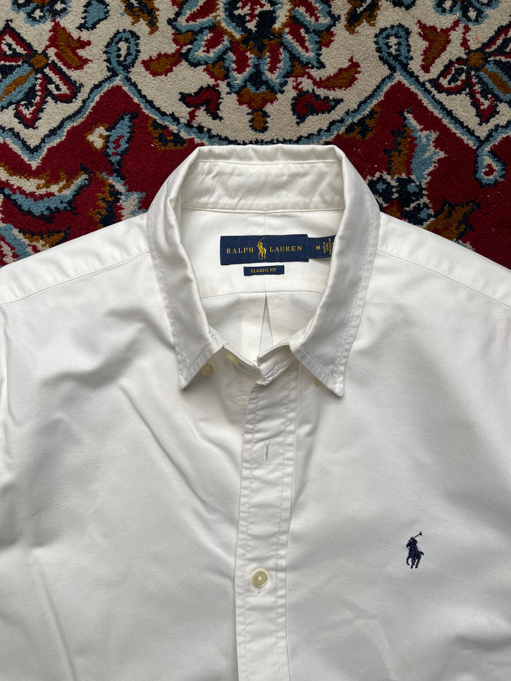 Polo Ralph Lauren Classic Fit White Oxford Cotton Button Down Shirt - L