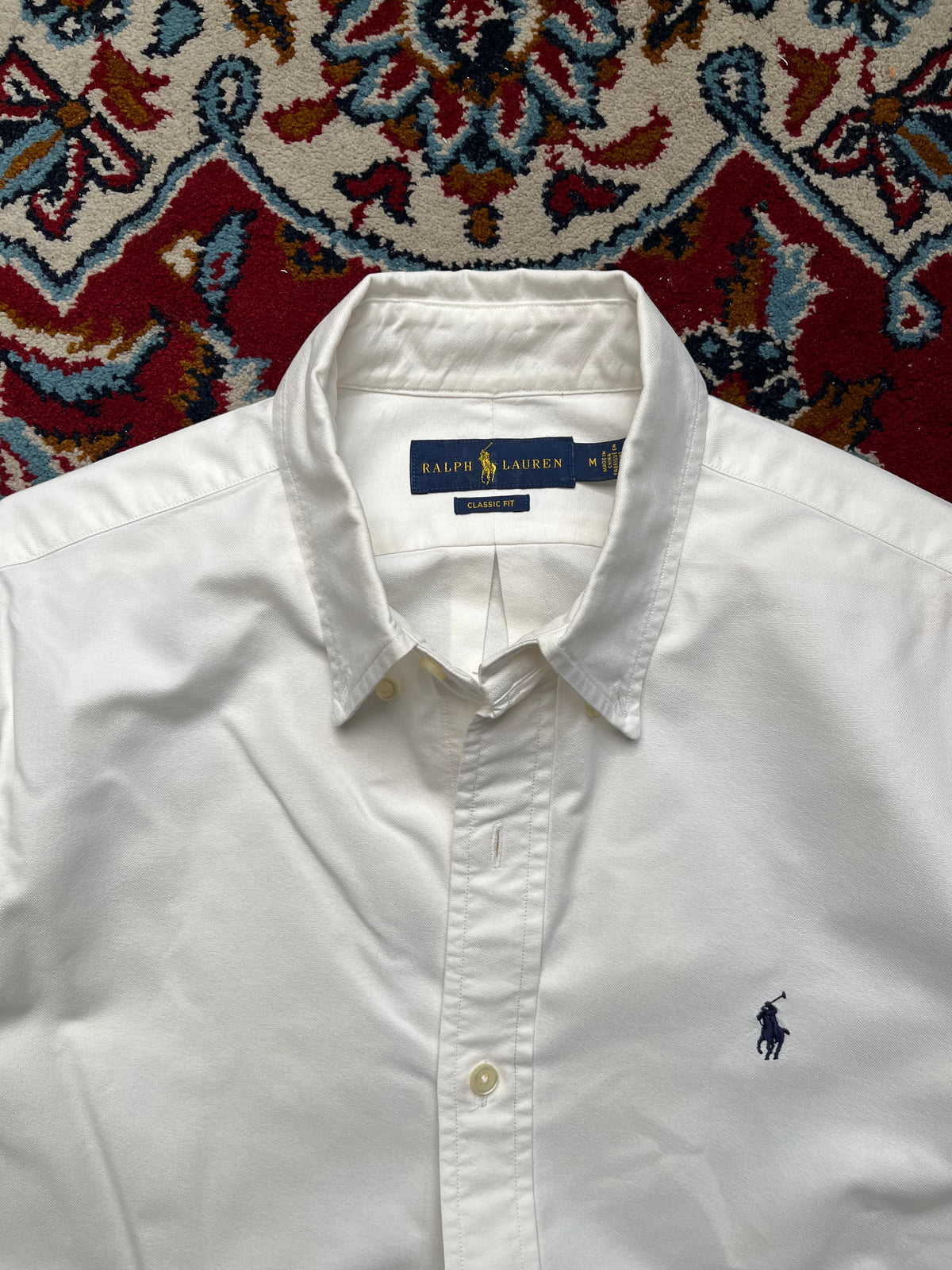 Polo Ralph Lauren Classic Fit White Oxford Cotton Button Down Shirt - L