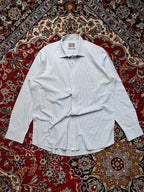 Unit Collection Blue White Striped Easy Care Button Down Shirt - XL