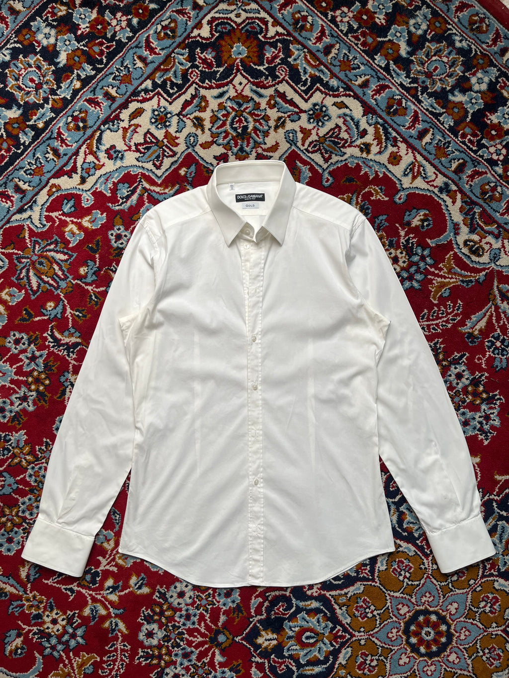 Dolce & Gabbana Gold Line White Cotton Button Down Shirt - M