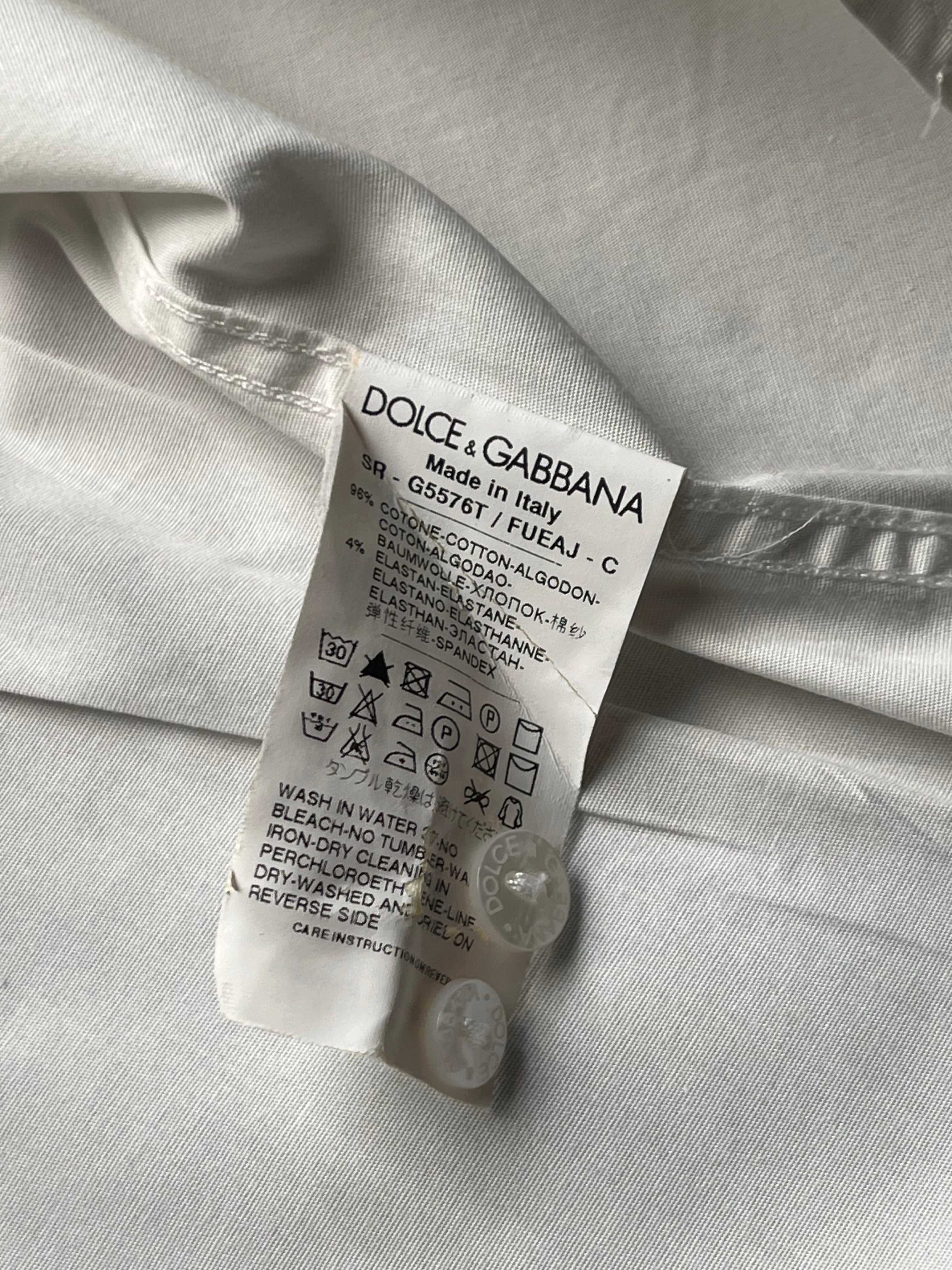 Dolce & Gabbana Gold Line White Cotton Button Down Shirt - M
