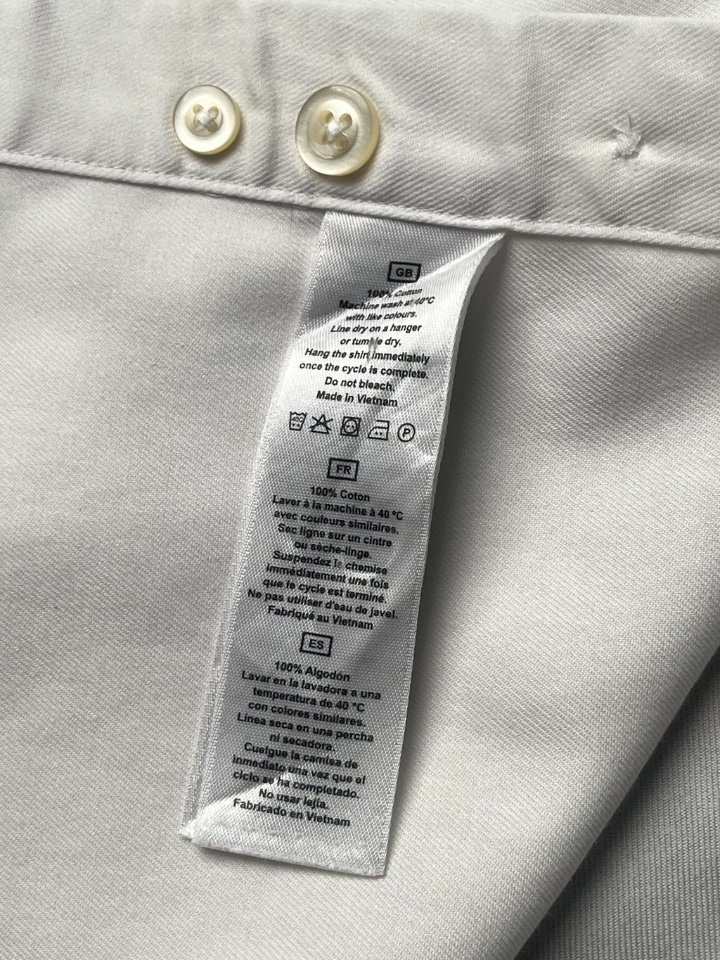 TM Lewin Slim Fit White Non-Iron Finest Cotton Button Down Shirt - L