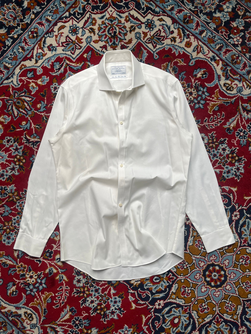 Charles Tyrwhitt White Non-Iron Extra Slim Fit Button Down Shirt - L