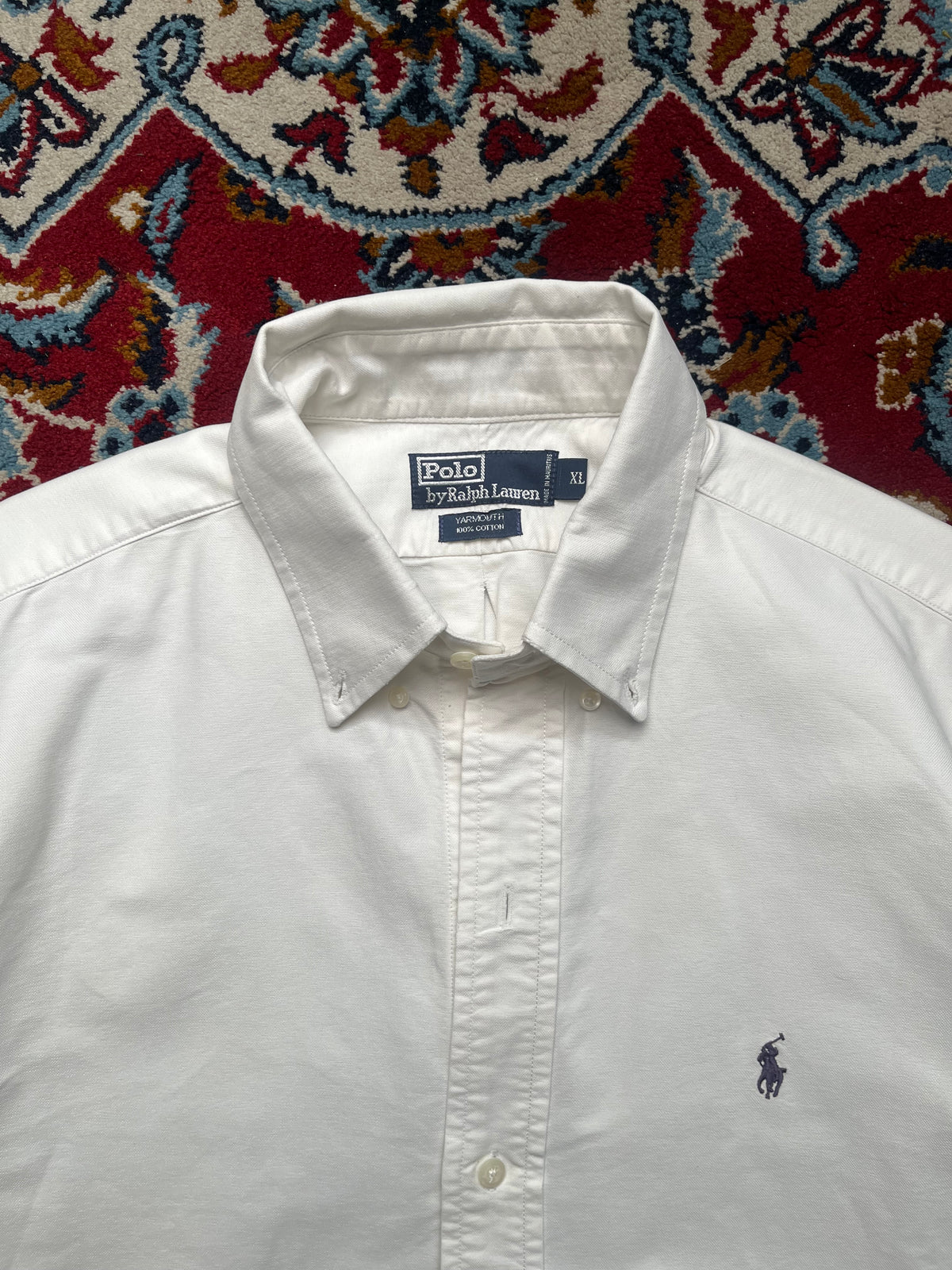 Vintage Polo Ralph Lauren Yarmouth White Oxford Button Down Shirt - XL