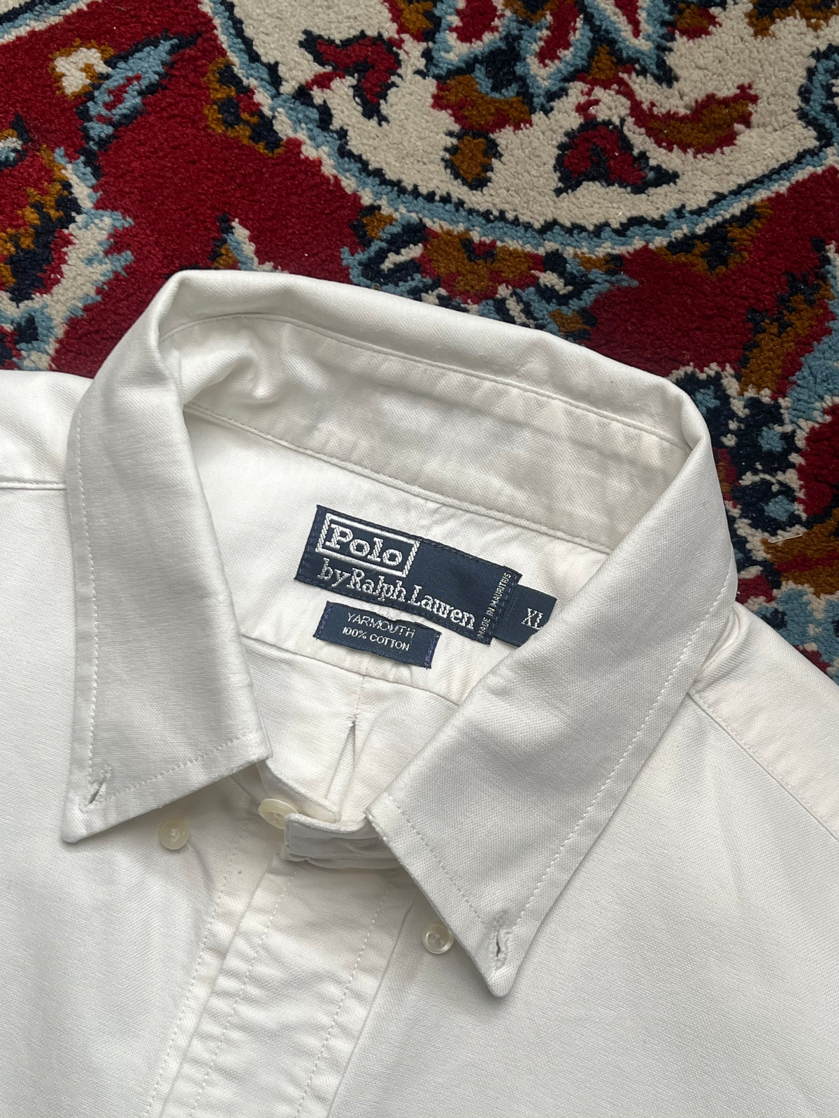 Vintage Polo Ralph Lauren Yarmouth White Oxford Button Down Shirt - XL