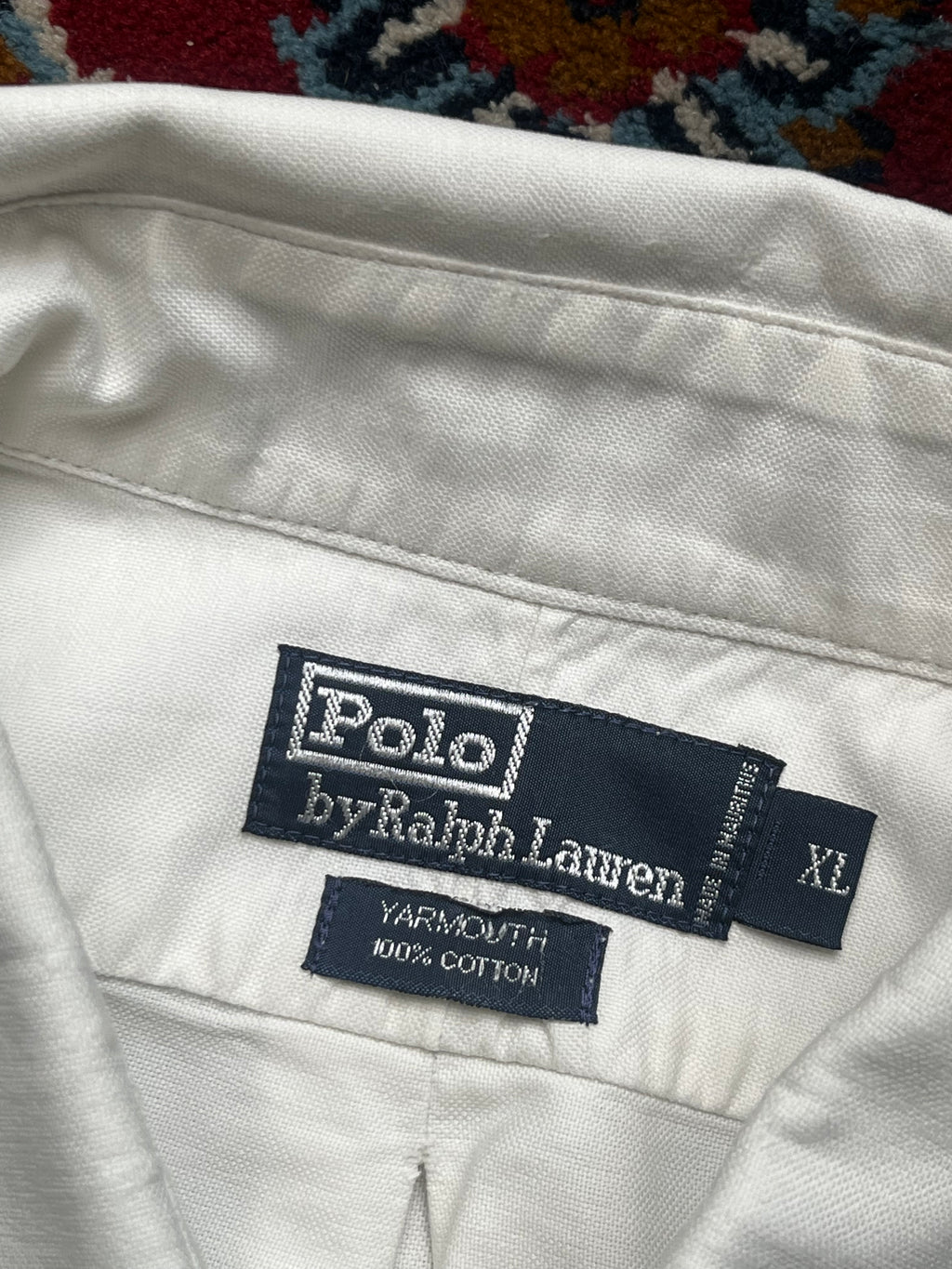 Vintage Polo Ralph Lauren Yarmouth White Oxford Button Down Shirt - XL
