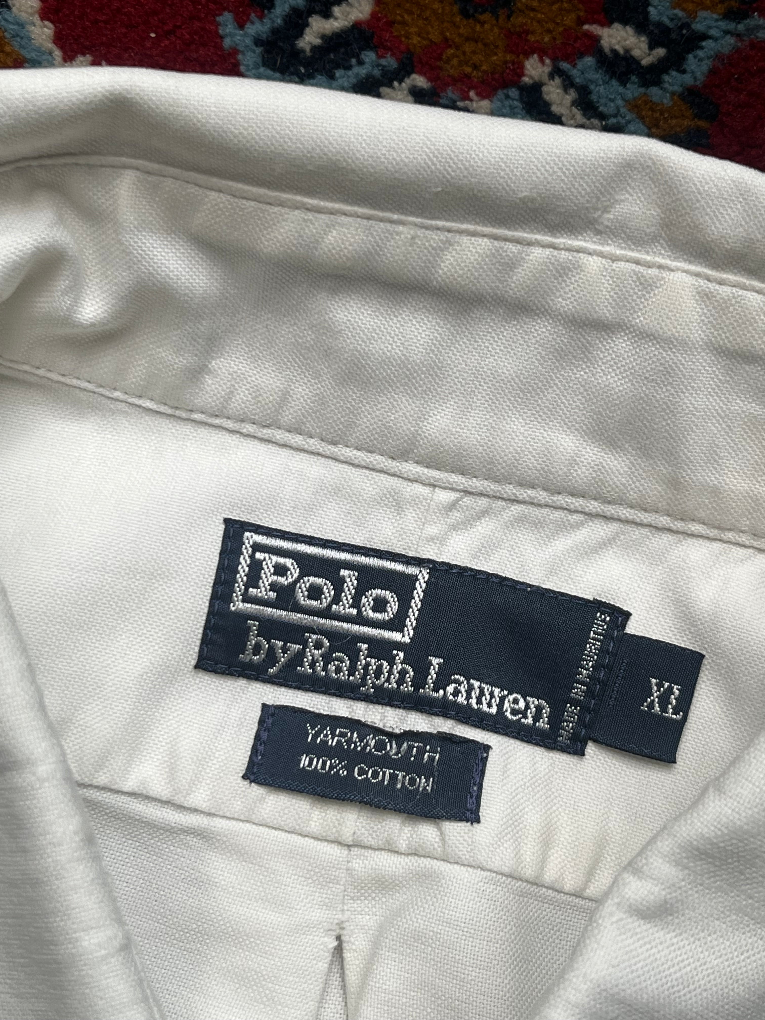 Vintage Polo Ralph Lauren Yarmouth White Oxford Button Down Shirt - XL