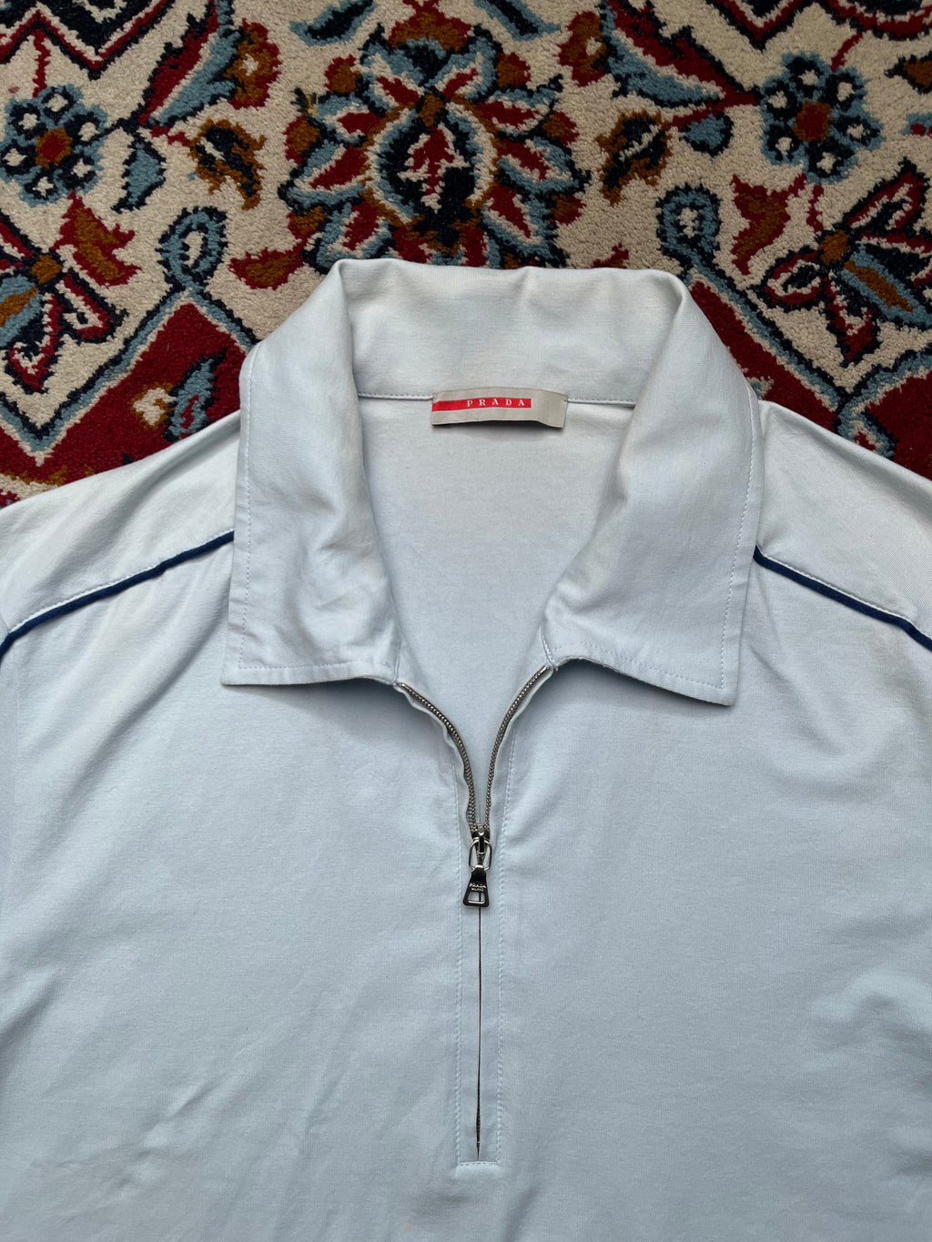 Vintage Prada Linea Rossa Light Blue  Polo TEE - M