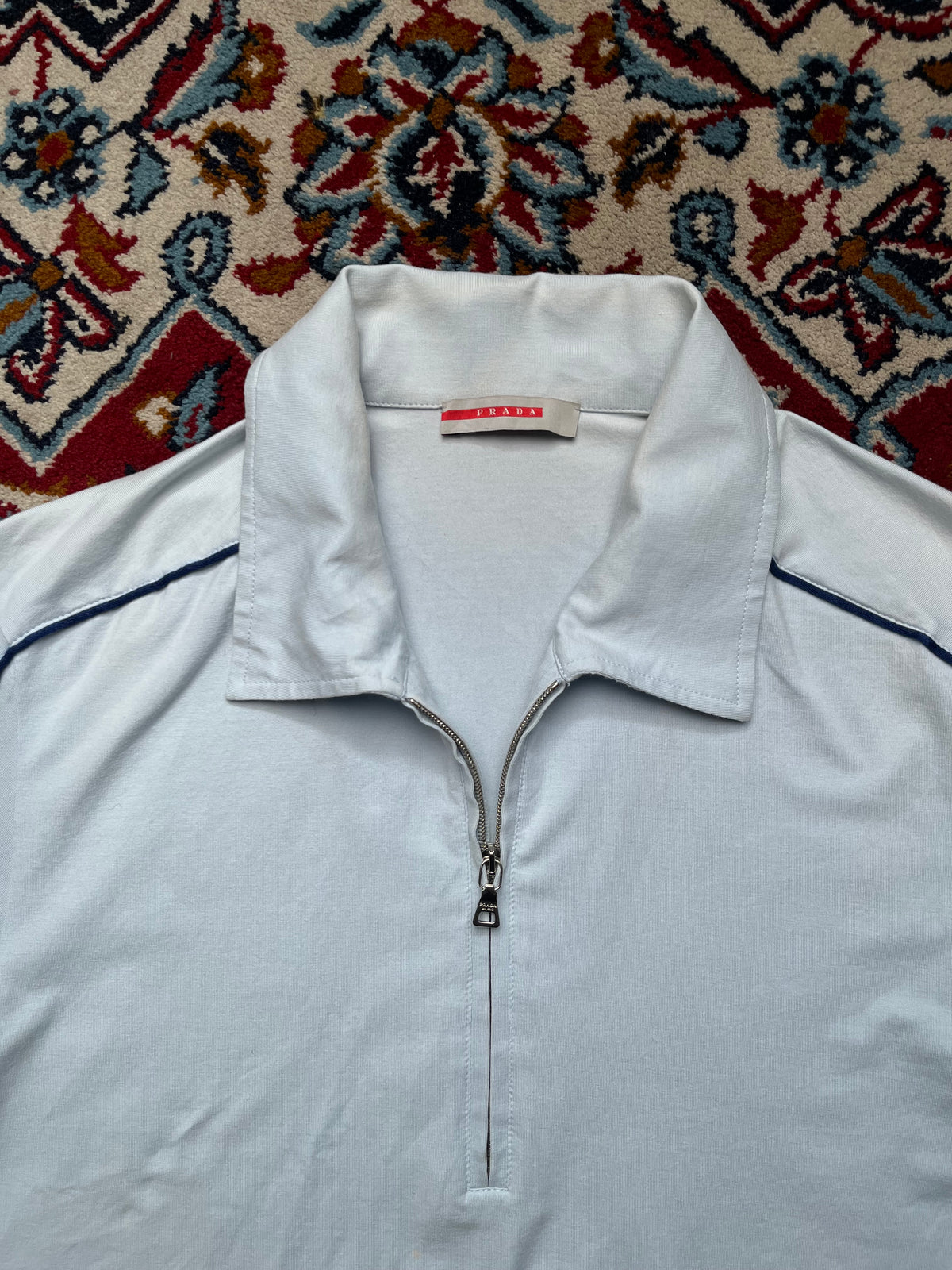 Vintage Prada Linea Rossa Light Blue  Polo TEE - M
