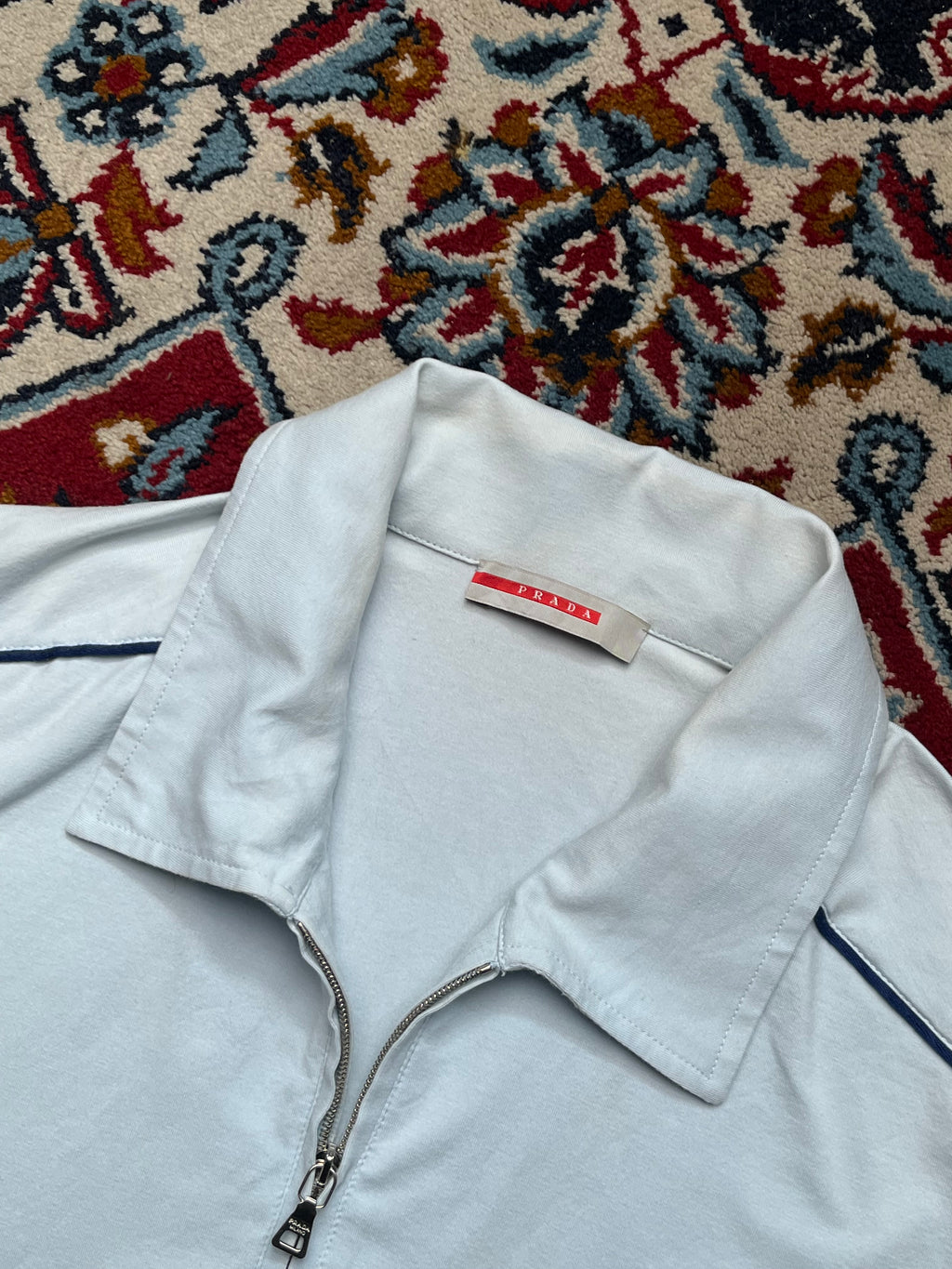 Vintage Prada Linea Rossa Light Blue  Polo TEE - M
