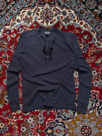Vintage Polo Jeans Co. Ralph Lauren Navy Ruffle Henley Shirt - L
