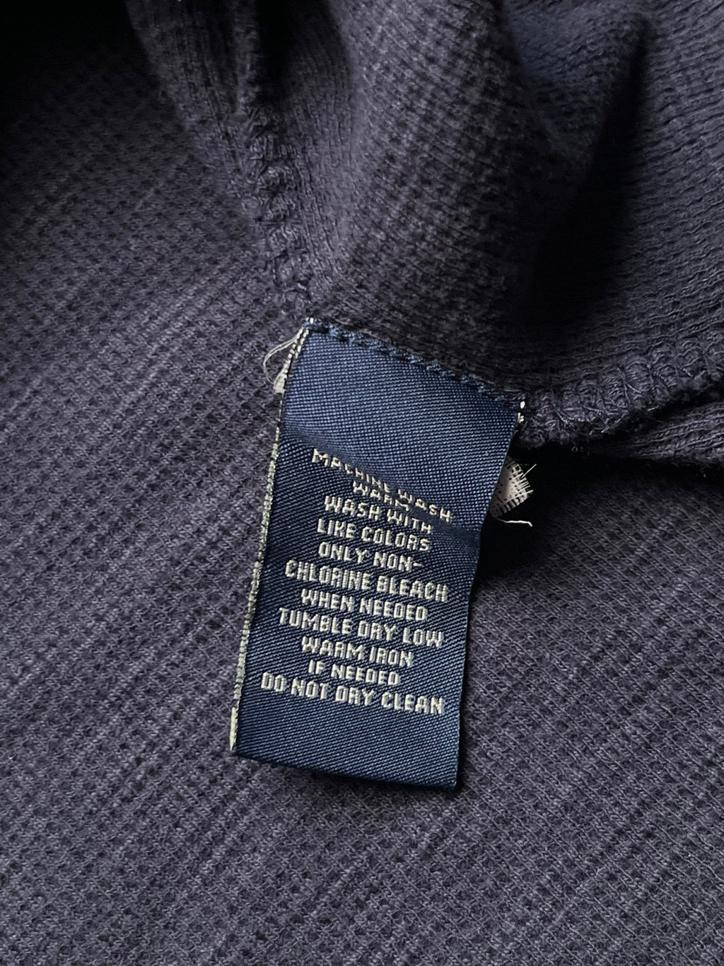 Vintage Polo Jeans Co. Ralph Lauren Navy Ruffle Henley Shirt - L