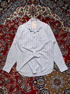 Vintage Christian Dior Light Blue Striped Button Down Shirt - M