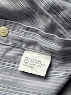 Vintage Christian Dior Light Blue Striped Button Down Shirt - M