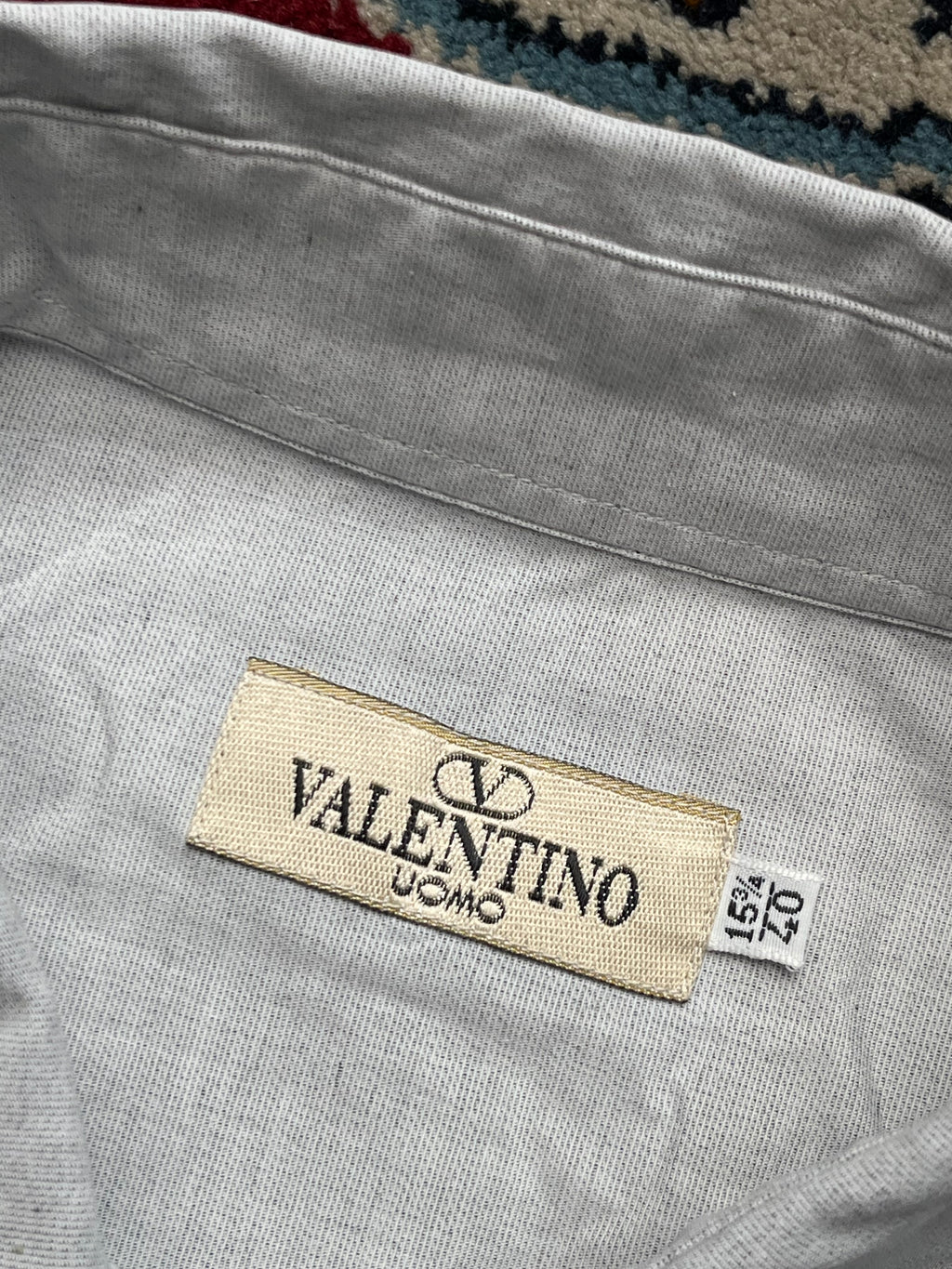 Vintage Valentino Uomo Light Grey Button Down Shirt - L