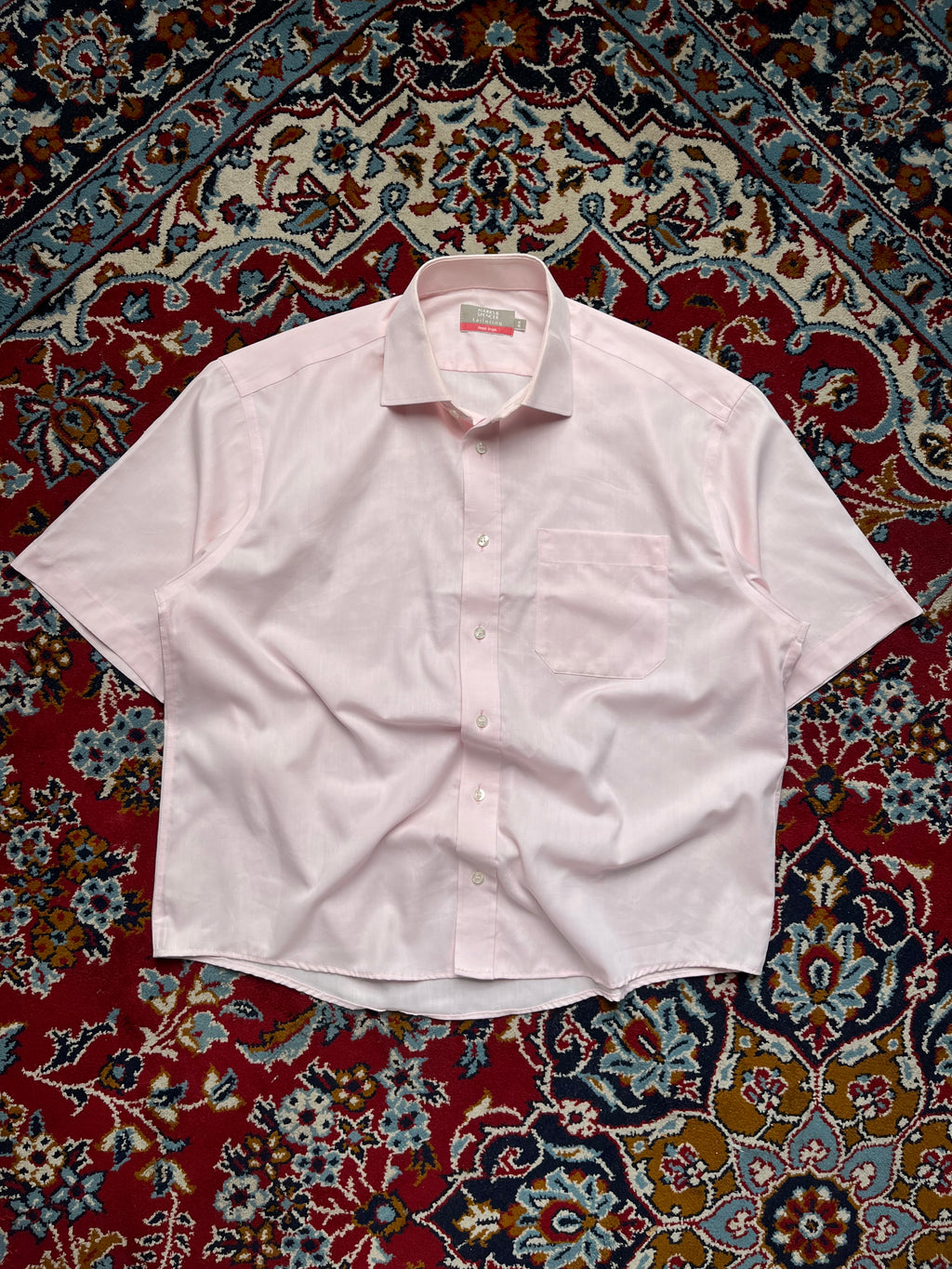 Marks & Spencer Tailoring Non Iron Pink Button Down Shirt - XL