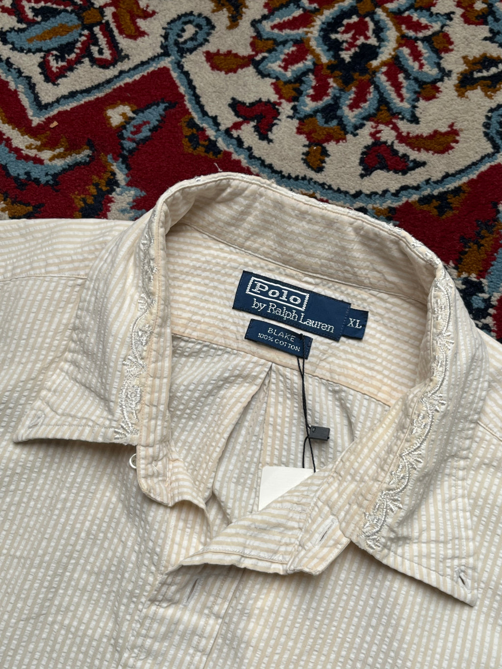 Polo Ralph Lauren Blake Striped Embroidered Collar Button Down Shirt - XL