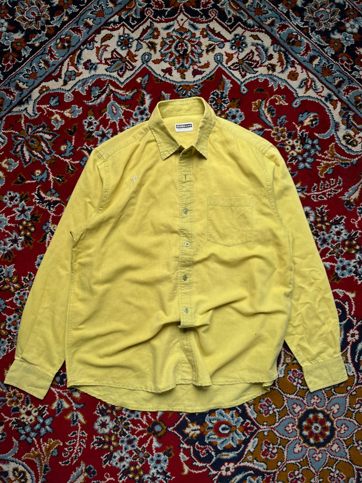 Giordano Quality Apparel Yellow Button Down Shirt - L