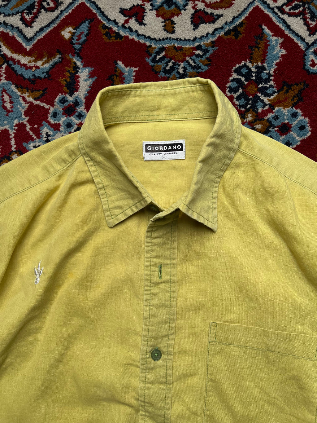 Giordano Quality Apparel Yellow Button Down Shirt - L