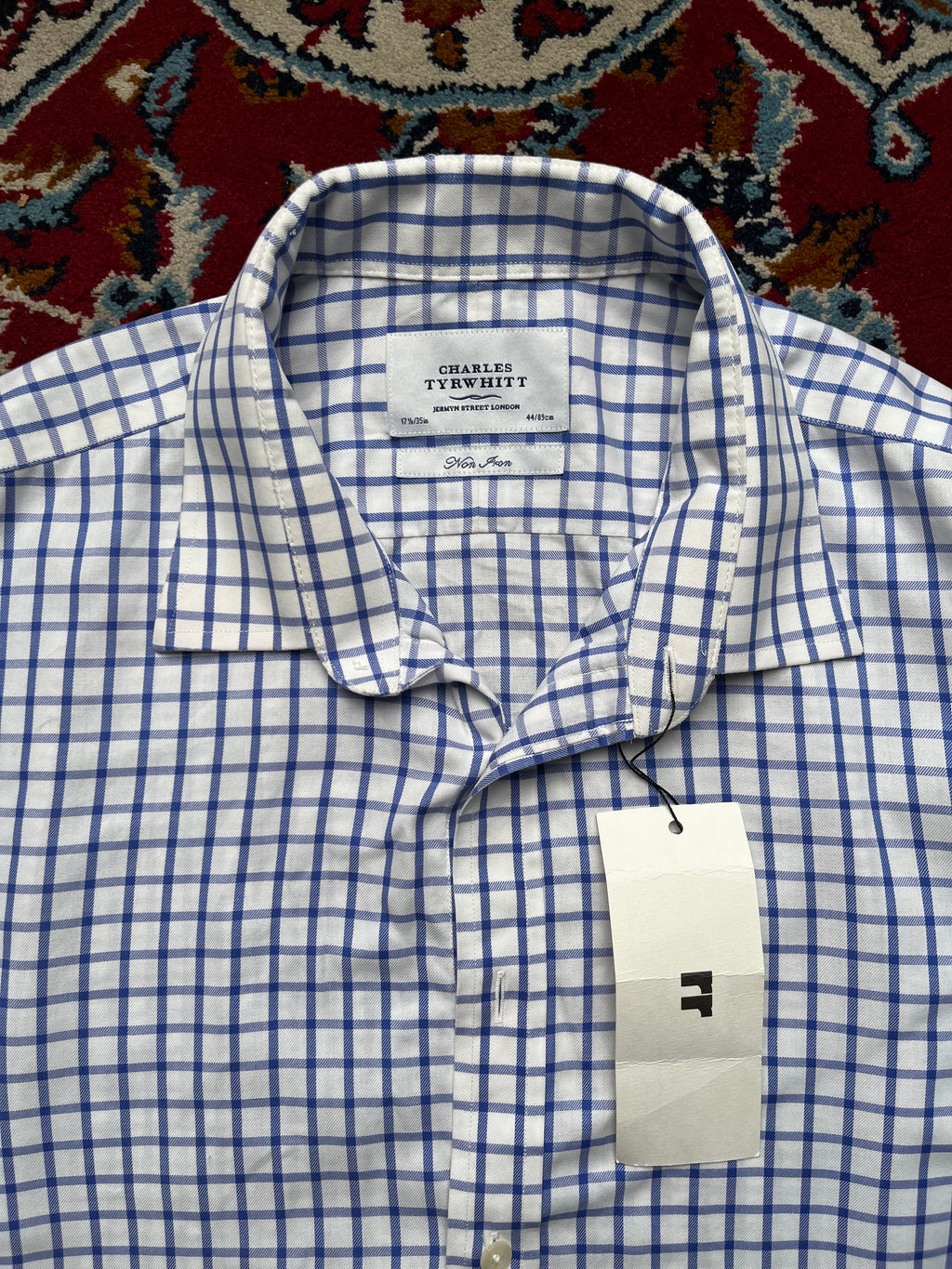 Charles Tyrwhitt Non-Iron Check Boxy Fit Button Down Shirt - S