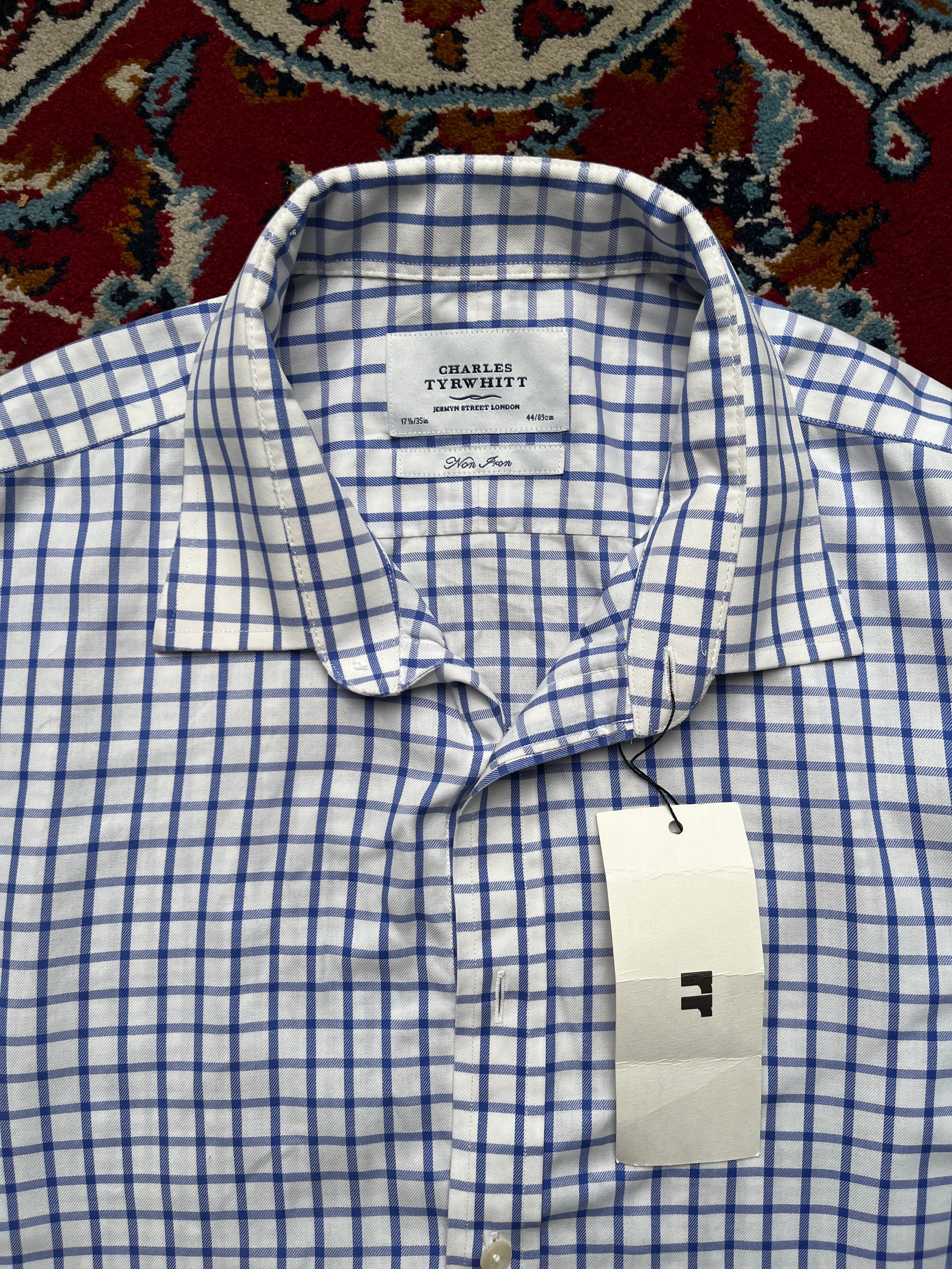 Charles Tyrwhitt Non-Iron Check Boxy Fit Button Down Shirt - S