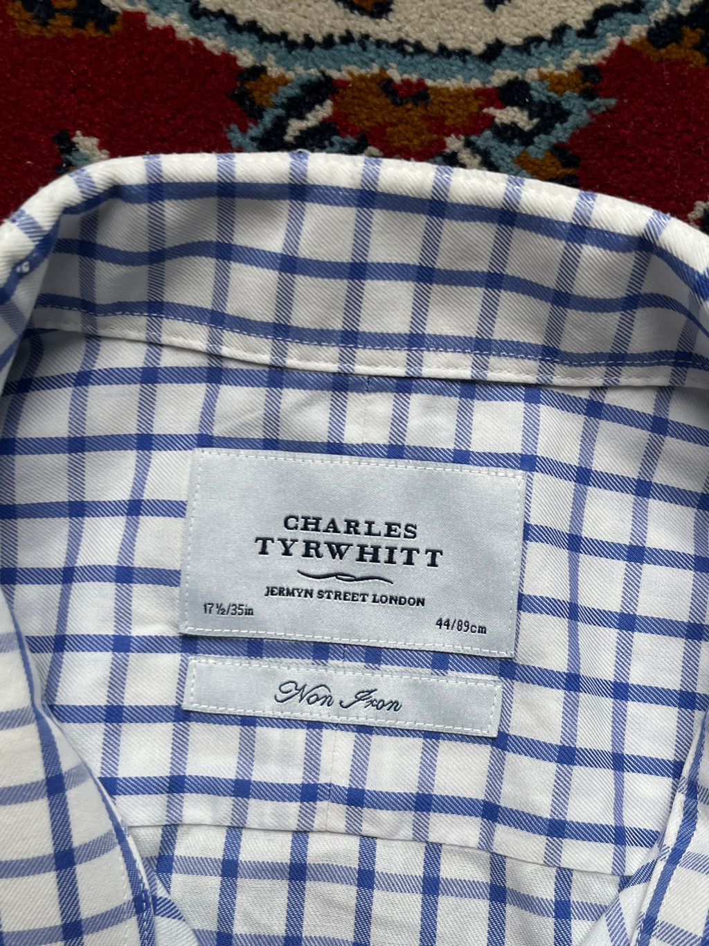 Charles Tyrwhitt Non-Iron Check Boxy Fit Button Down Shirt - S